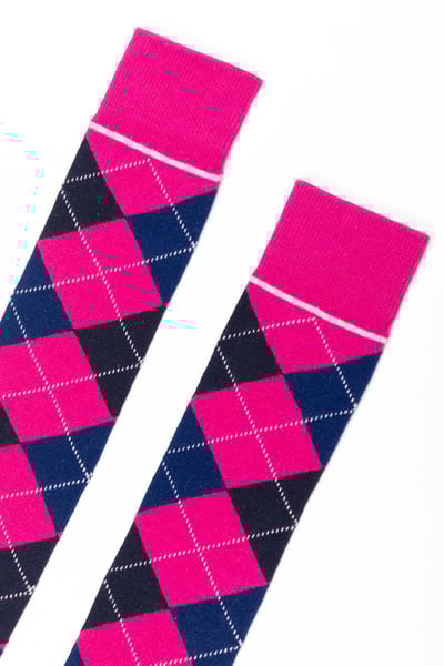 Damen Argyle Kniestrümpfe - Bonbon