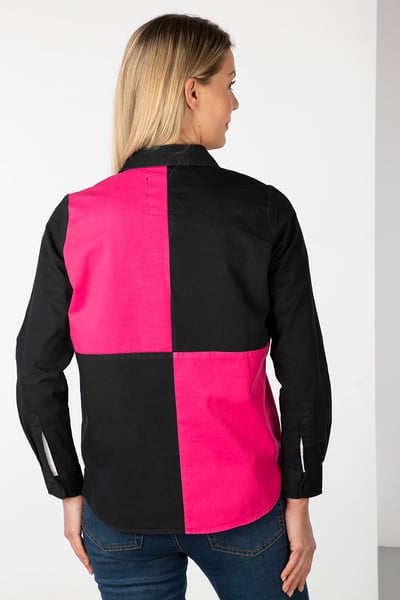 Ladies Quartered Deck Shirt - Ganton - Black/Bonbon