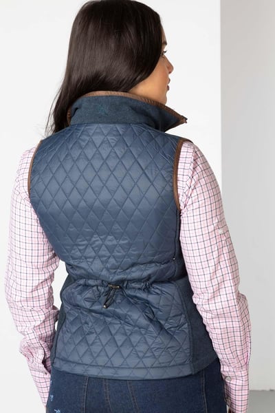 Damen Diamond Quilted Hybrid Gilet - Huggate - Marine Marl