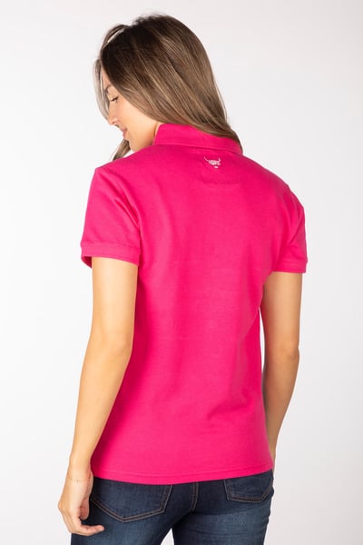 Ladies Polo Shirt - Byland - Cow Navy/White/Bonbon