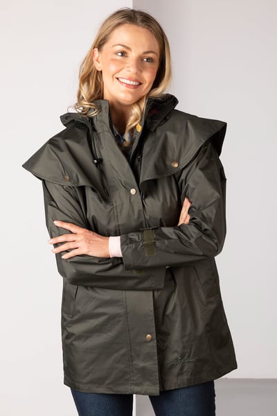 Ladies 3/4 Length Riding Coat - Derwent IV - Dark Olive