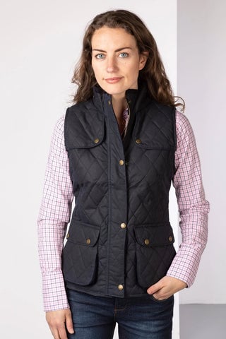 Ladies Diamond Quilted Wax Waistcoat