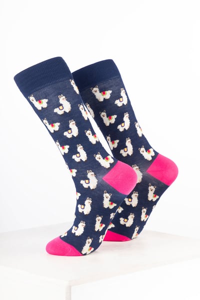 Women’s Bamboo Rich Animal Ankle Socks - Alpaca Denim