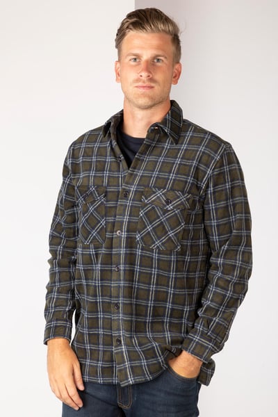 Men's Fleece Overshirt - Ulrome - Olive/Navy