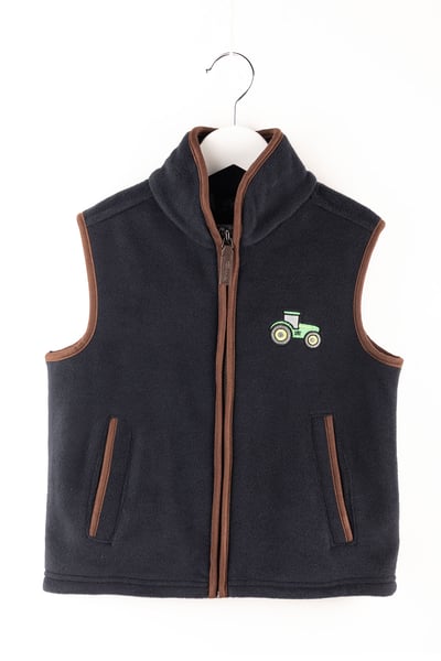 Kid's Mini Fleece Waistcoat - Huggate - Tractor Ink/Green