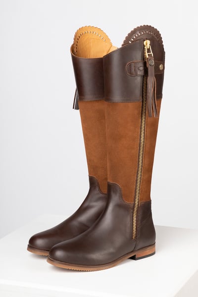 Ladies Tall Suede Country Boots - Helmsley - Suede/Leather