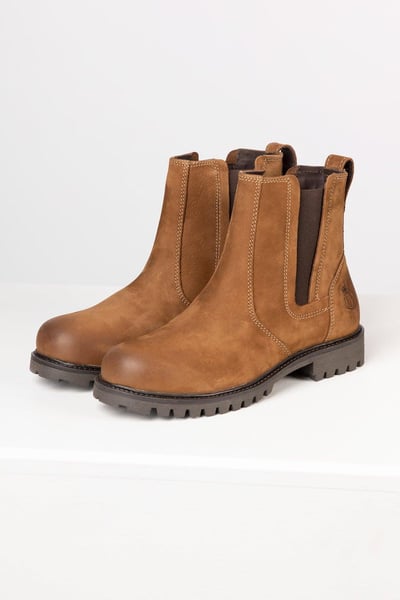 Damen-Schlupfstiefel aus Leder – Kilburn II - Tabak