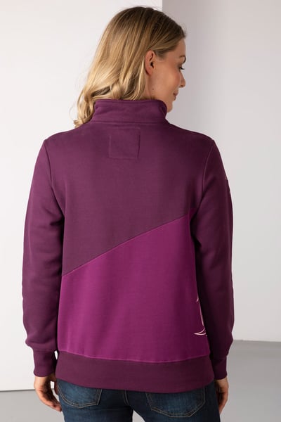 Ladies Diagonal Horse Sweatshirt - Damson/Berry
