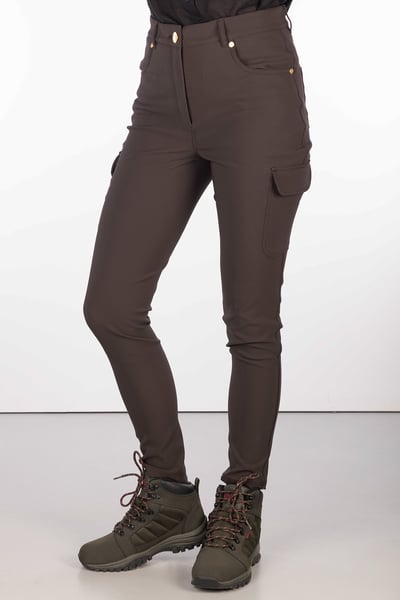 Damen Wanderhose mit Tasche - Aike - Dunkelbraun