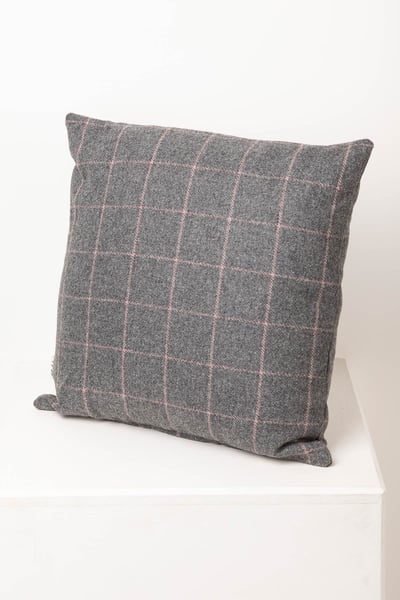 Country Tweed Patterned Cushion Cover - Grey