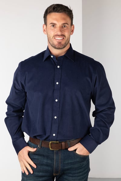 Herren-Cordhemd – Charlie - Marine