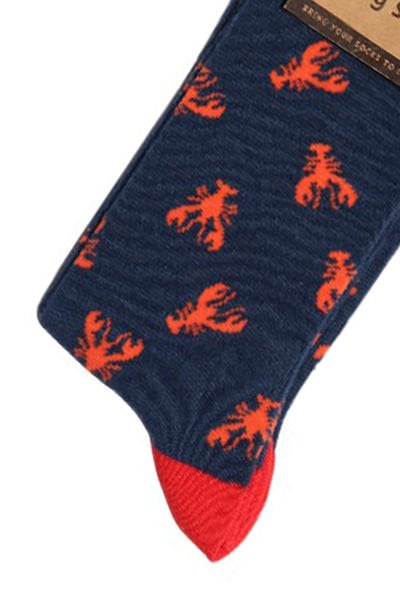 Men's Bamboo Funky Socks - Larry Lobsters