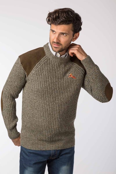 Men's Chunky Shooting Jumper - Danby - Derby Tweed