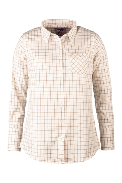 Ladies Hannah Country Check Shirt - Ellie - Mocha