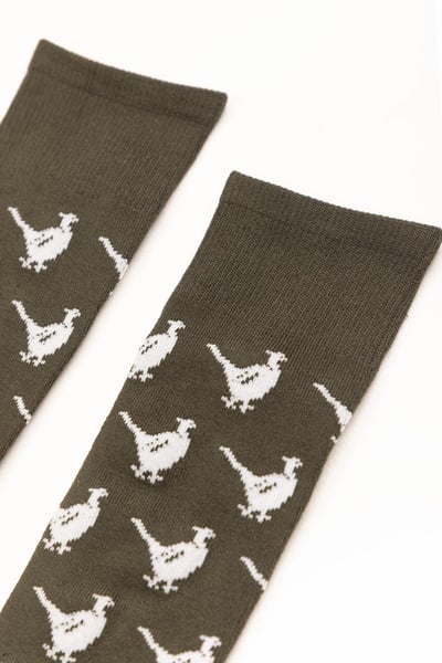 Men's Walking Pheasant Socks - Dark Olive