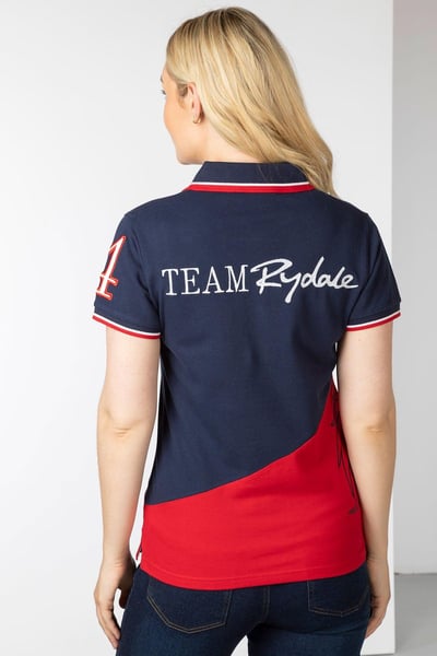 Ladies Lily II Diagonal Polo Shirt - Navy/Red