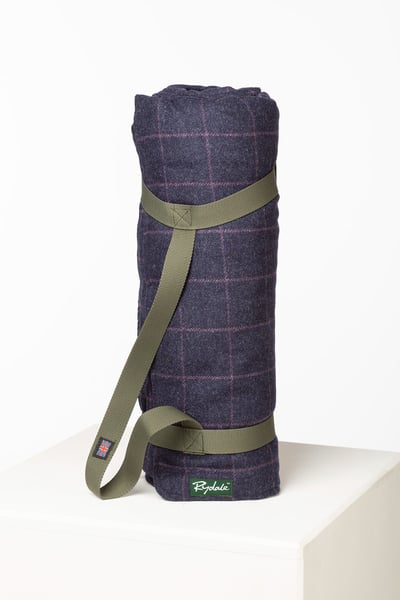 Tweed Picnic Rug - Navy Check