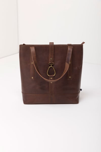 Ladies Leather Snaffle Tote Bag - Lucinda - Brown