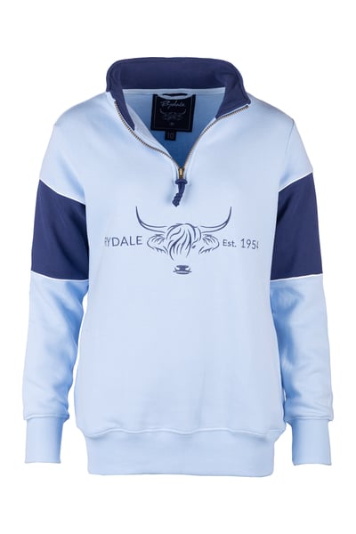 Sudadera de mujer con estampado de vaca de las Tierras Altas - Byland - Vaca de las Tierras Altas Azul Suave/Vaquero