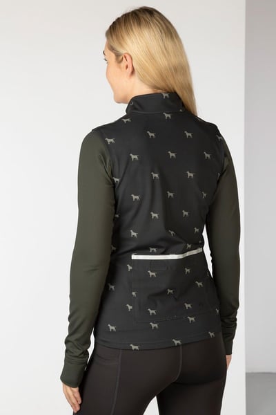 Ladies Patterned Sports Gilet - Skerne - Grey Dog