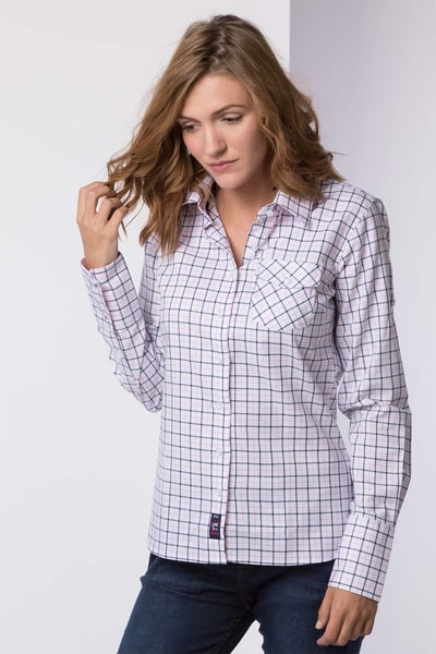 Ladies Hannah Country Check Shirt - Ellie - Ellie Navy