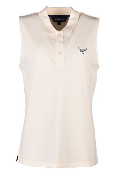 Ladies Sleeveless Polo Shirt - Kirby - Cream
