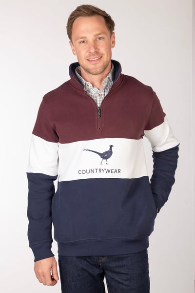 Men's Sweatshirt - Byland - Pheasant Navy/White/Wine