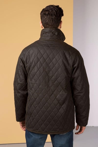 Men's Diamond Quilted Wax Jacket II - Olive