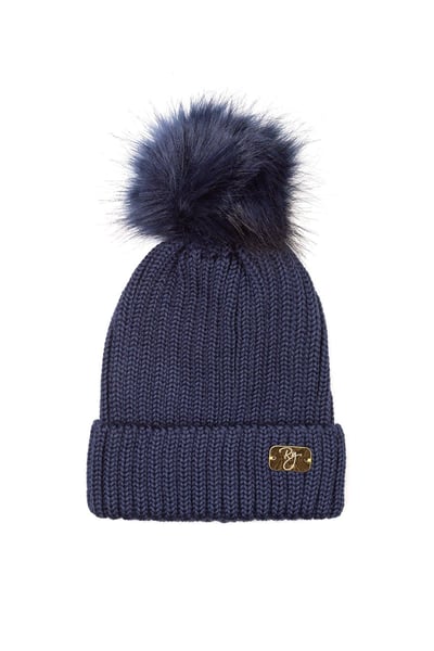 Girls Pom Pom Hat - Bella - Navy
