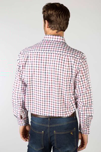 Chemises à carreaux country pour hommes - Hovingham - Blanc Hovingham