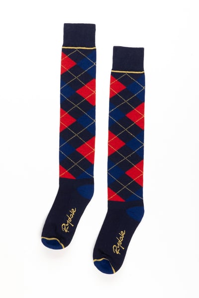 Damen Argyle Kniestrümpfe - Marine