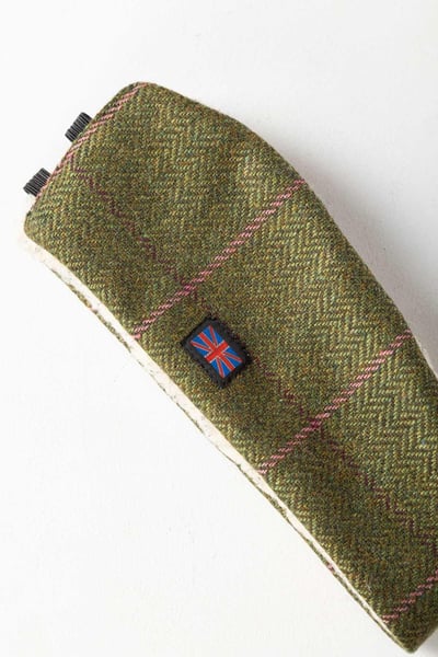 Damen-Tweed-Stirnband - Dunkelgrün