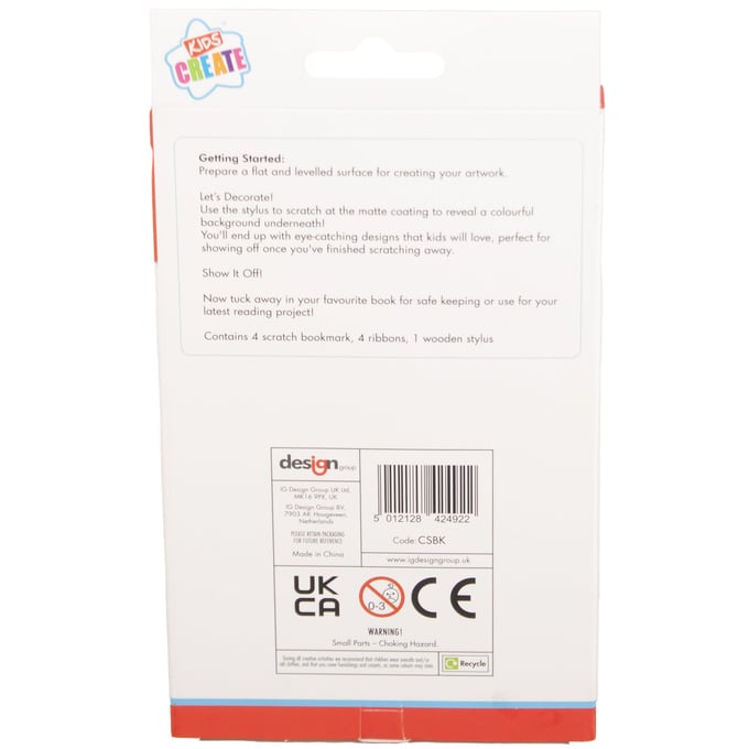 Kids Create Scratch Art Bookmark Mini Craft Kit UK