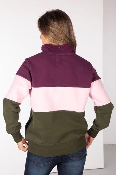 Ladies Sweatshirt - Byland - Cow Olive/Sorbet/Berry
