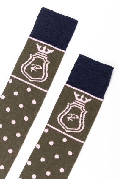 Damen Polka Dot Knielange Socken - Olive