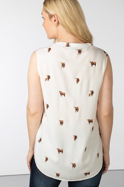 Sleeveless Blouse - Wistow - Highland Cow