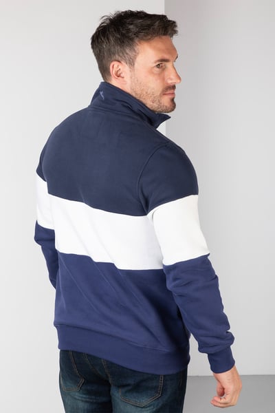Sudadera de hombre - Byland - Faisán Azul marino/Blanco/Denim