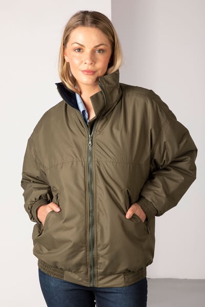 Ladies Fleece Lined Bomber Jacket - Olive