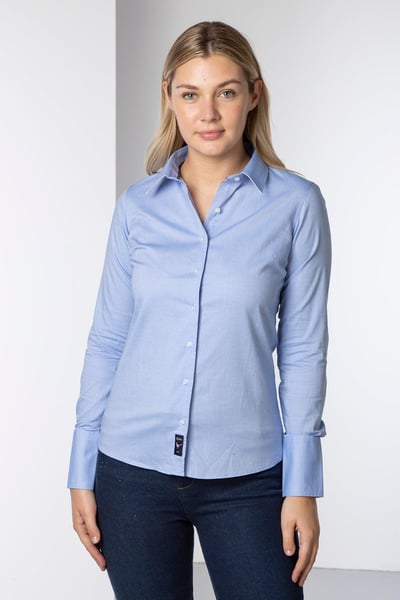 Ladies Oxford Cotton Shirt - Ivy - Blue