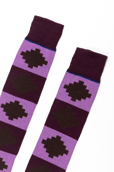 Ladies Polo Knee Length Riding Socks - Berry