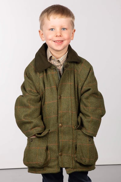 Toddler Fleece Lined Tweed Jacket – Derby - Dark Check