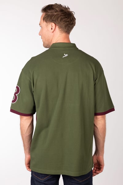 Herren-Poloshirt - Byland II - Fasan Olive/Wein
