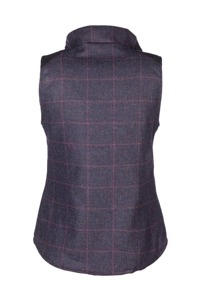 Ladies Padded Tweed Waistcoat - Haworth - Navy Tweed