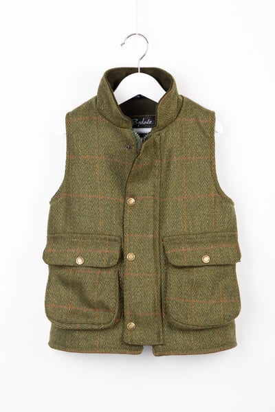 Toddler Fleece Lined Tweed Waistcoat – Derby - Dark Check