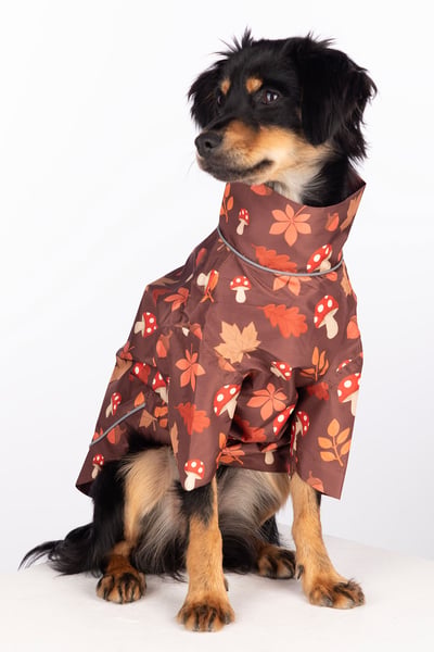 Patterned Dog Raincoats - Yapham - Woodland