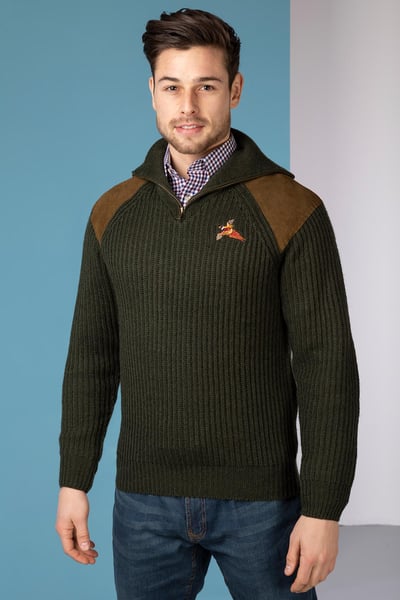 Men's Half Zip Shooting Jumper - Danby - Olive