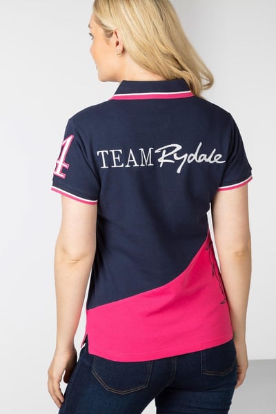 Ladies Lily II Diagonal Polo Shirt - Navy/Bonbon