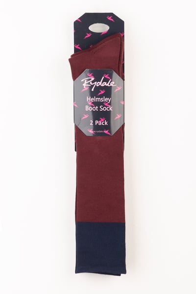Ladies Tall Boot Socks - Helmsley - Burgundy