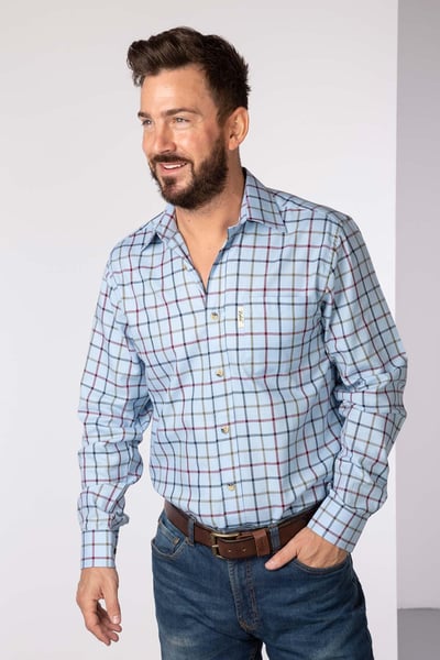 Men's Country Checked Shirt - Ebberston - Blue