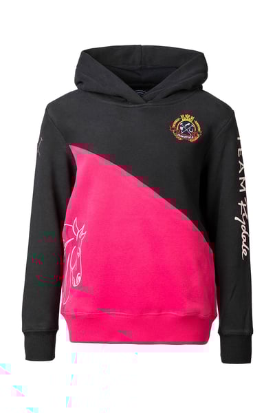 Girl's Diagonal Overhead Hoody - Black/Bonbon